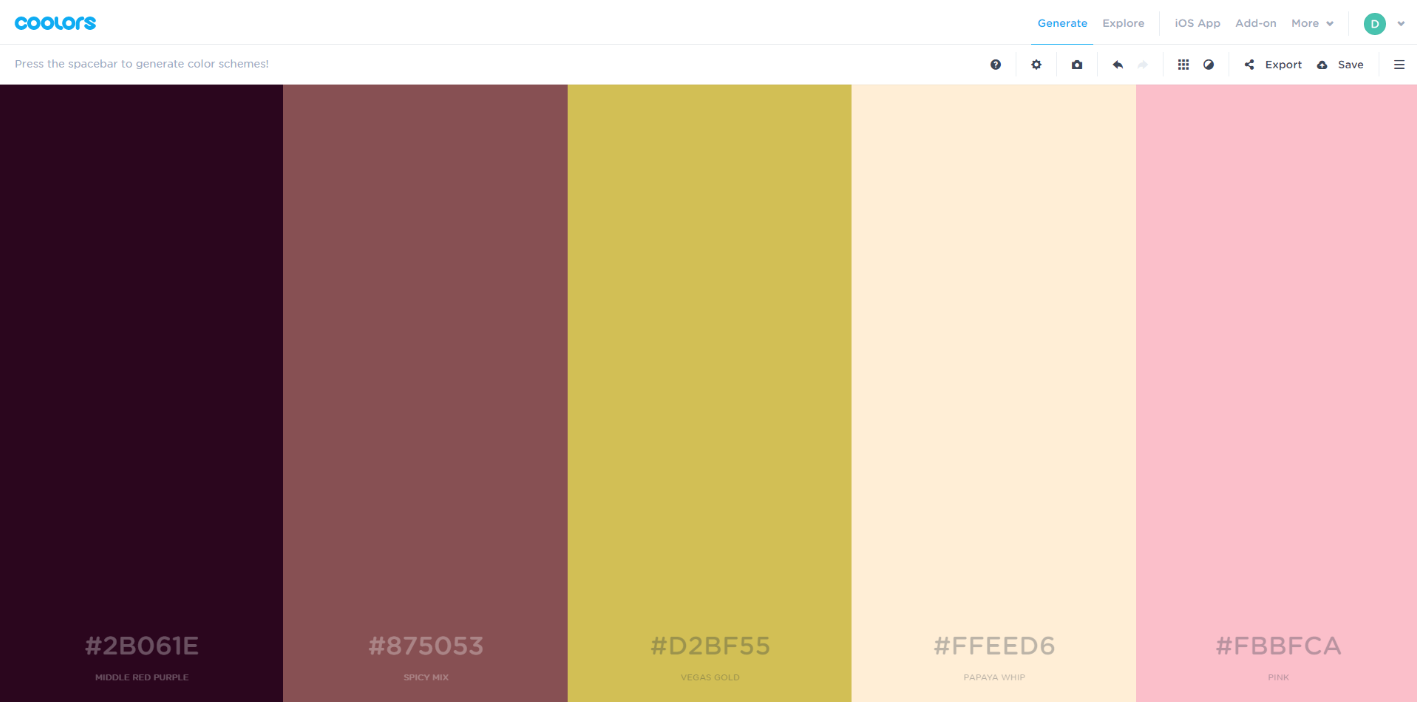 infographic color palettes